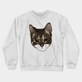 Lovely Tabby Cat Face Crewneck Sweatshirt